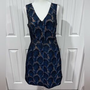 NWT JCrew Navy, Gold and Black Textured Dress